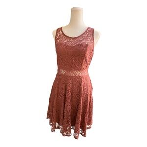 American Rag Cie Emmy Rust Lace Mini Dress Size Medium